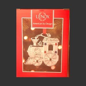 Lenox silverplate train Xmas tree ornament. NEW!